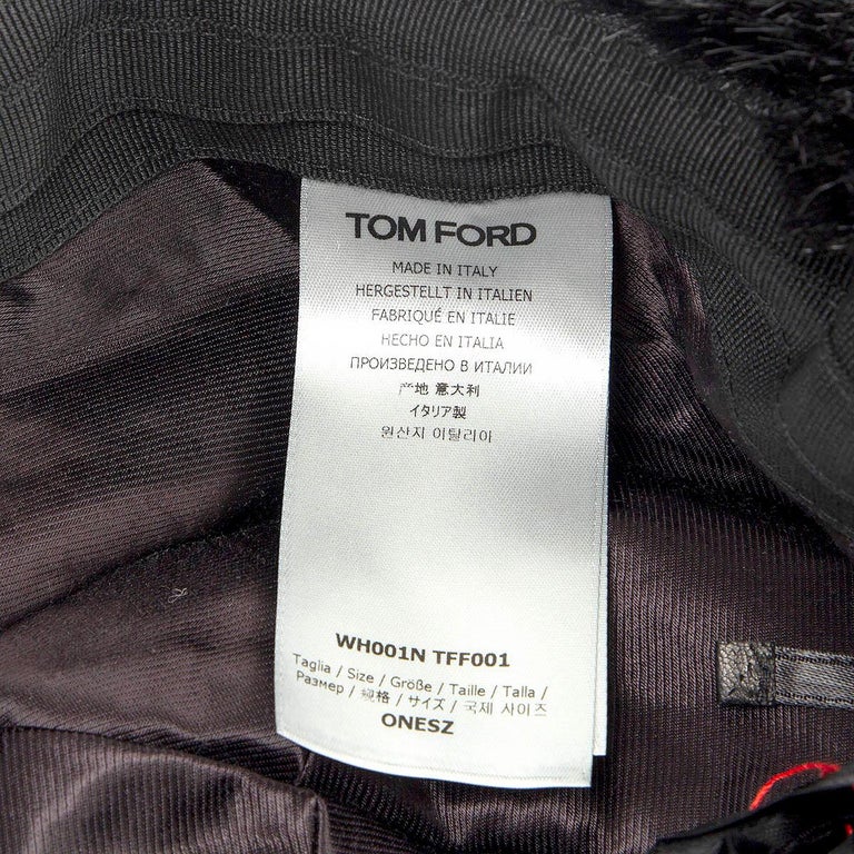 TOM FORD black 2019 WIDE BRIM FAUX FUR Hat One Size at  display picture 3