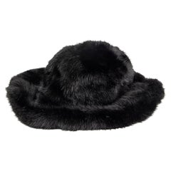 TOM FORD black 2019 WIDE BRIM FAUX FUR Hat One Size