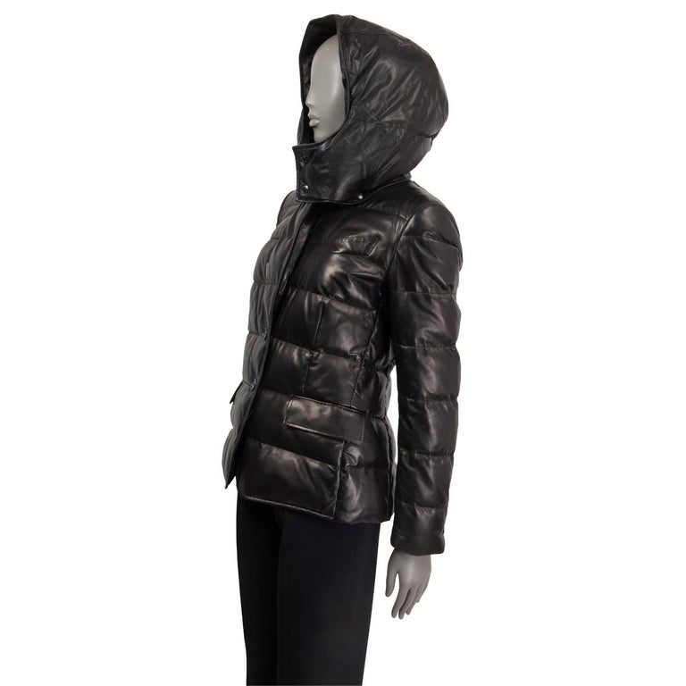 Tom Ford Black 2021 Soft Leather Quilted Short Puffer Jacket 38 Xs For Sale At 1stdibs