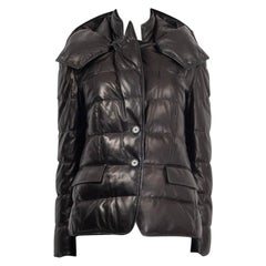 TOM FORD negro 2021 CUERO SUAVE AColchado CORTO Chaqueta 38 XS