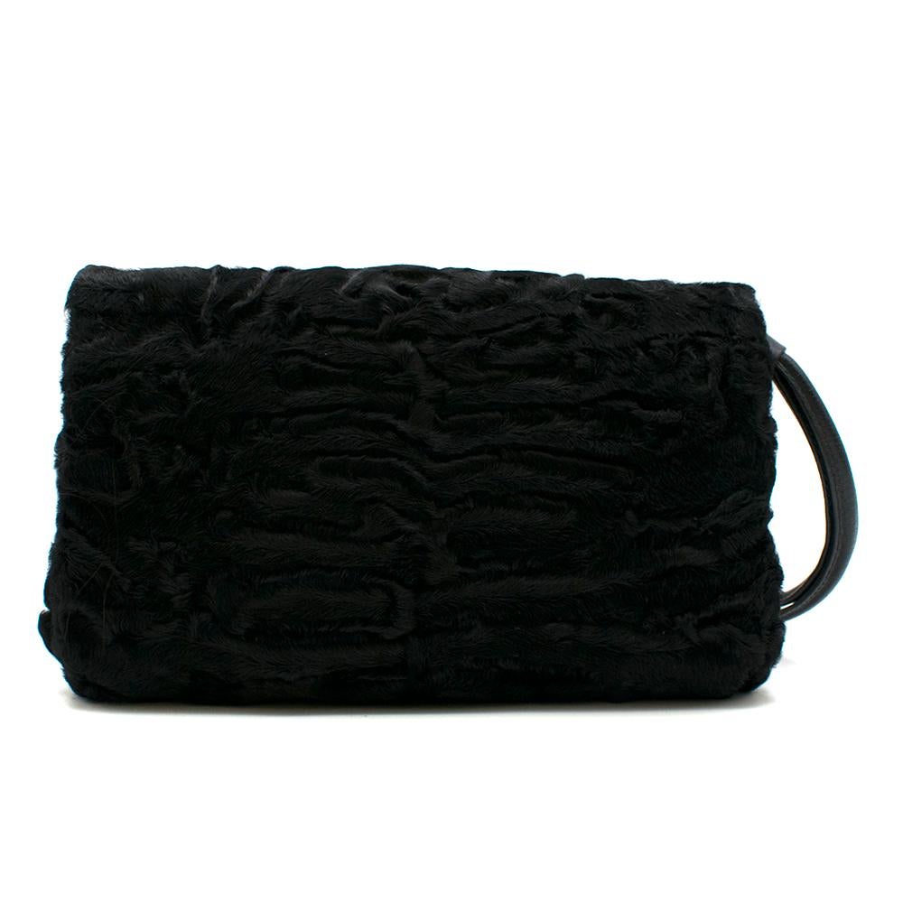 Women's or Men's Tom Ford Black Astrakhan Natalia Bag For Sale