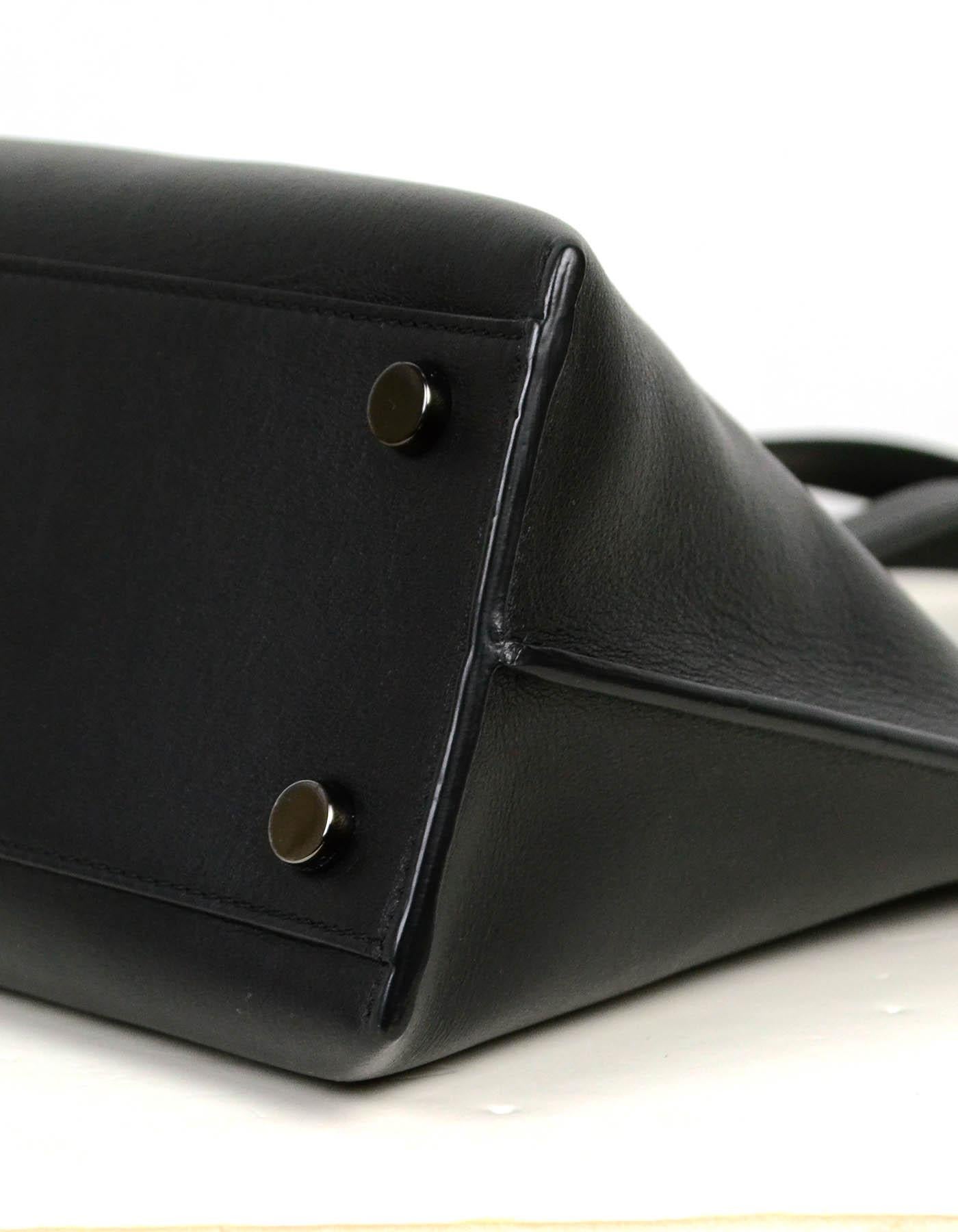 Women's Tom Ford Black Calfskin Leather Serena Flap Tote Bag
