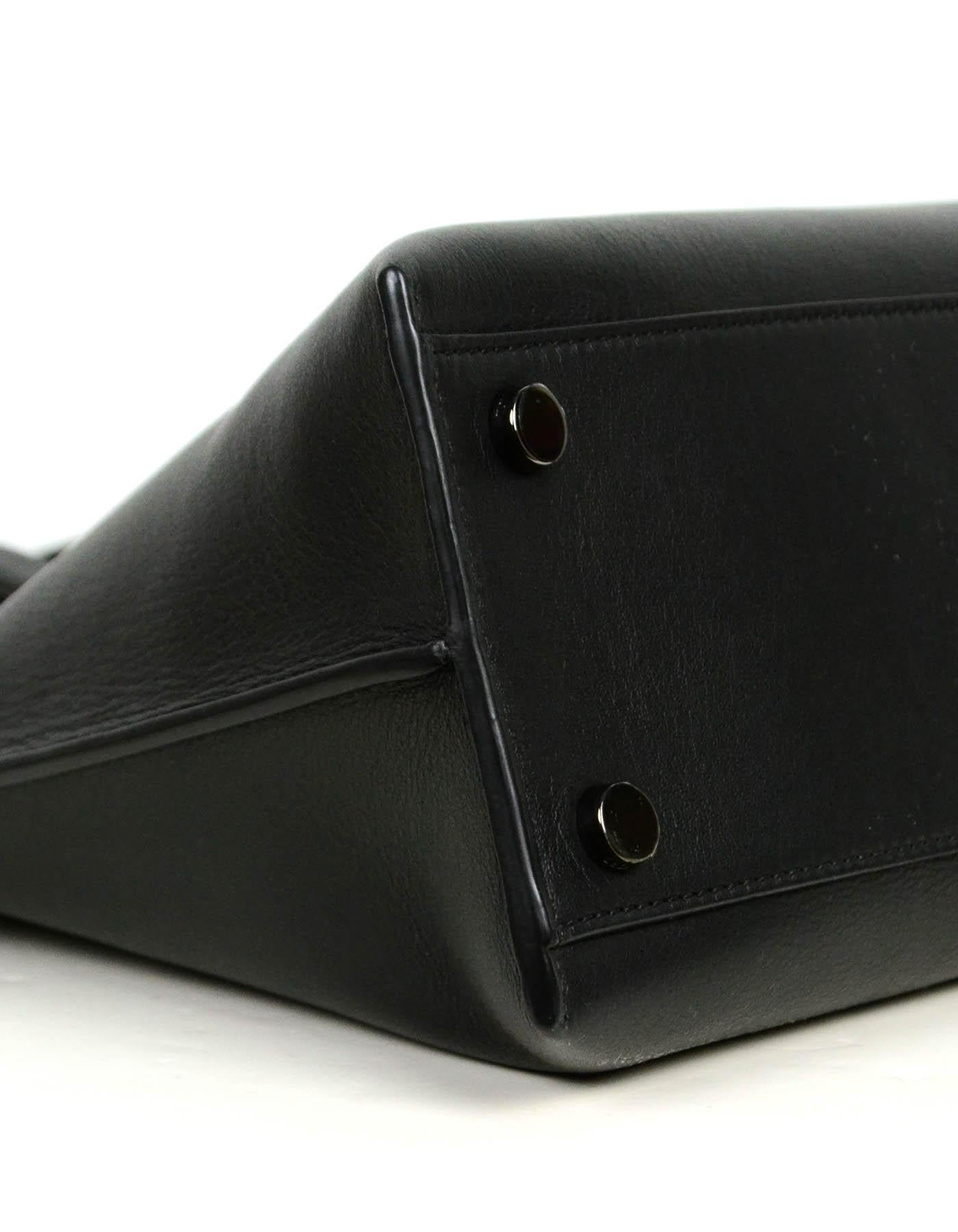 Tom Ford Black Calfskin Leather Serena Flap Tote Bag 1