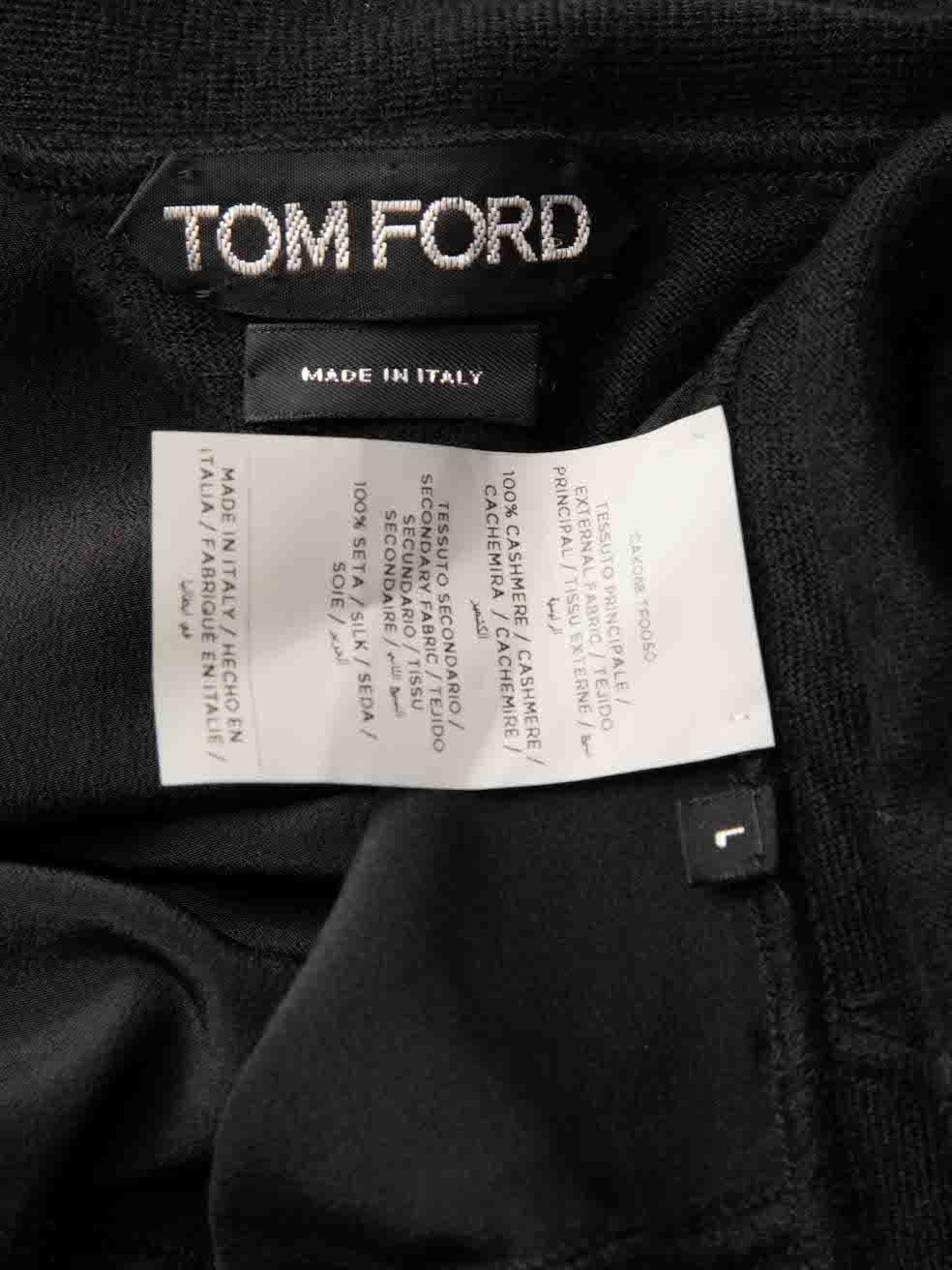 Women's Tom Ford Black Cashmere Draped Jacket Size L For Sale
