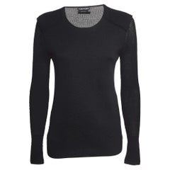 Tom Ford Black Cashmere Knit Long Sleeve Sweatshirt S