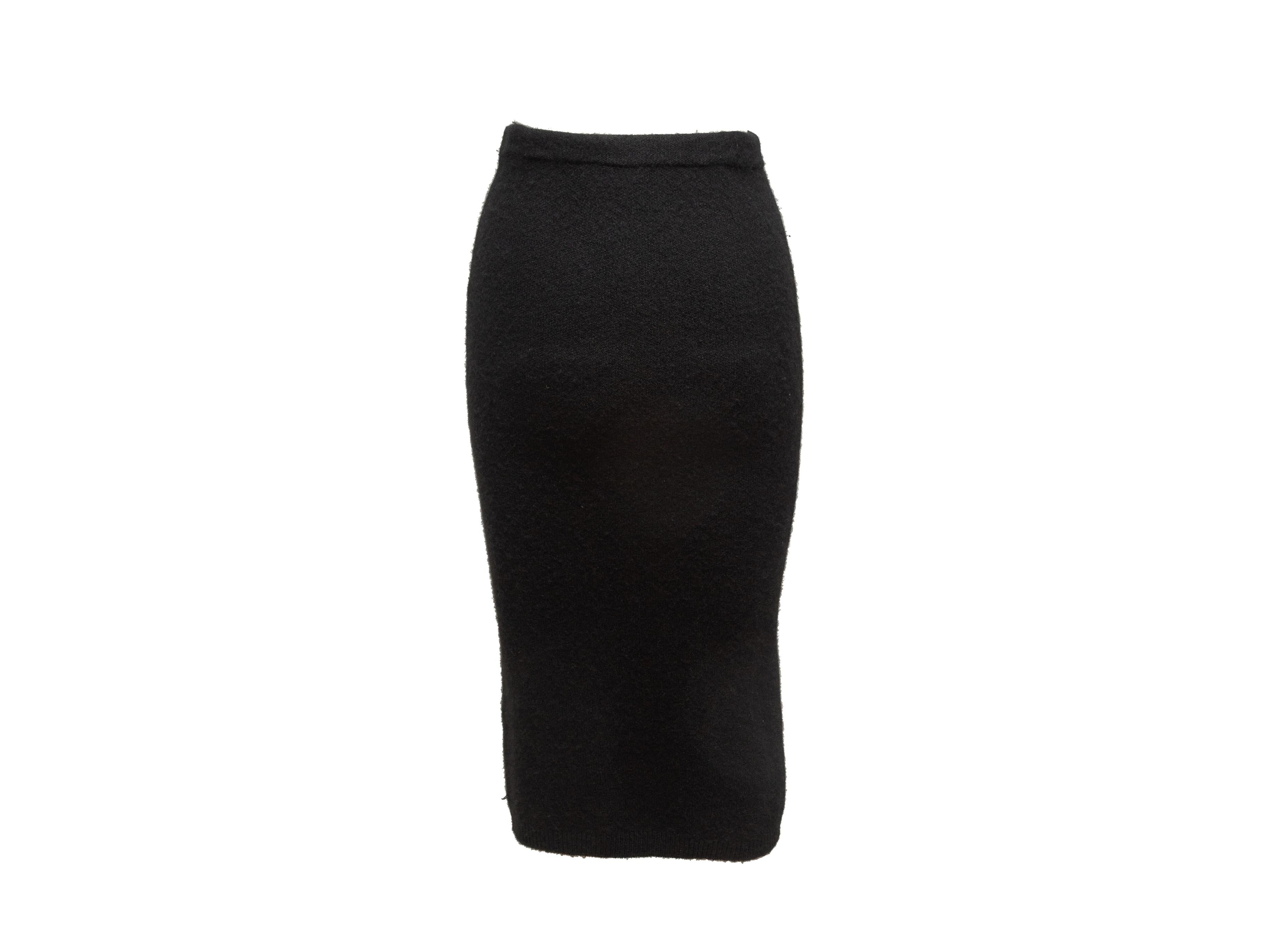 Tom Ford Black Cashmere Midi Skirt In Good Condition In New York, NY