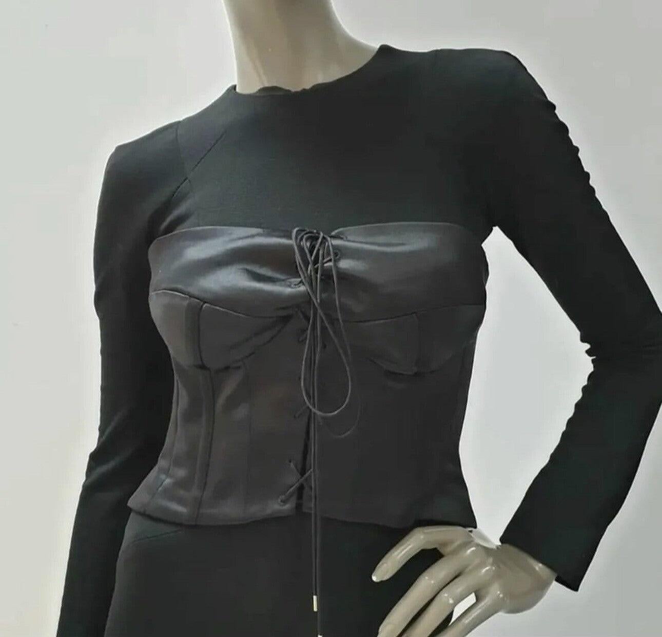 Tom Ford Black Corset Mini Night Out Dress Sz.40 In Excellent Condition For Sale In Krakow, PL