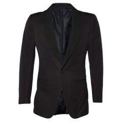 Tom Ford Black Cotton & Silk Jacquard Pattern Blazer S