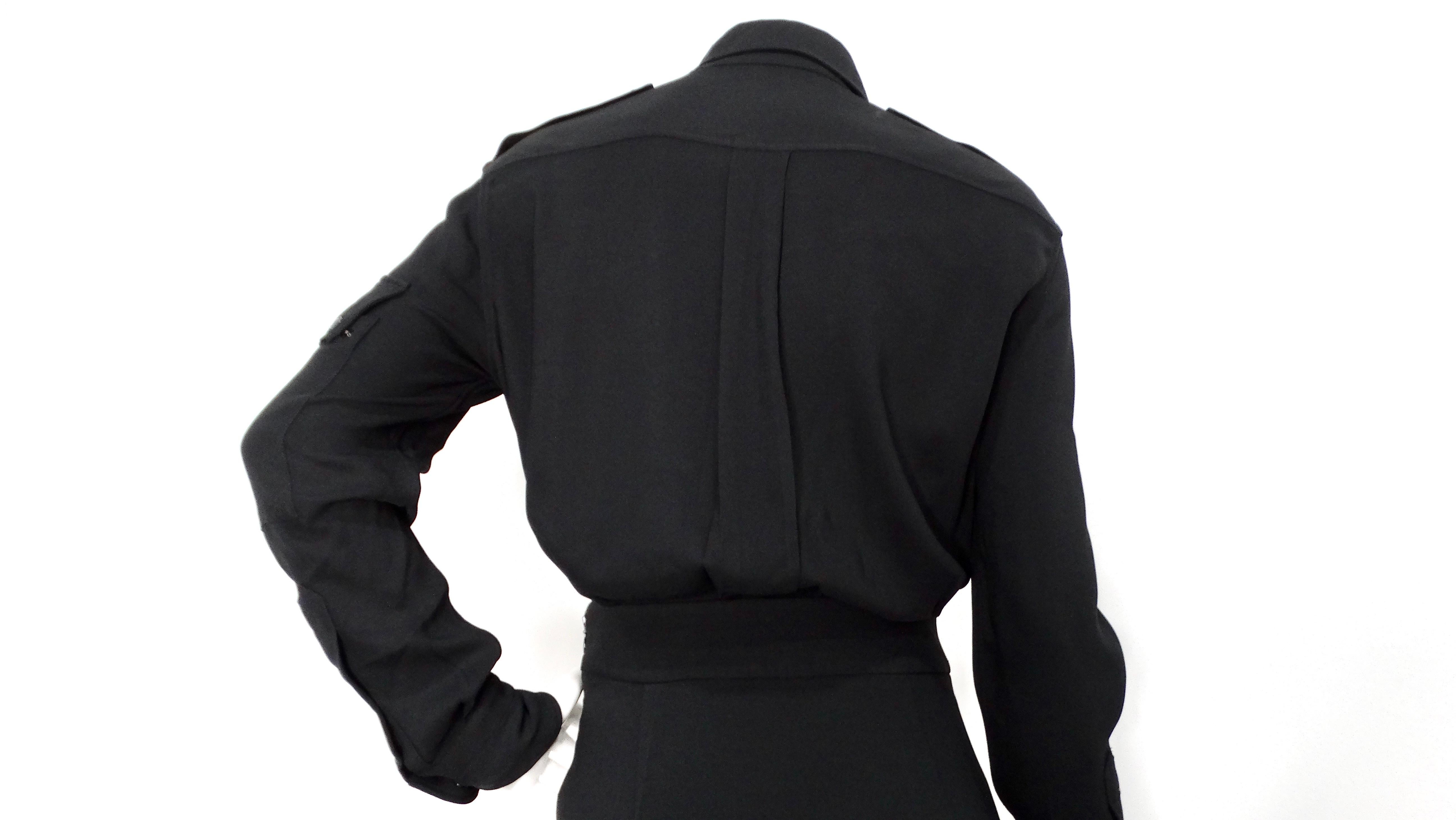 Tom Ford Black Crepe Long-sleeve Blouson Shirtdress in vendita 3