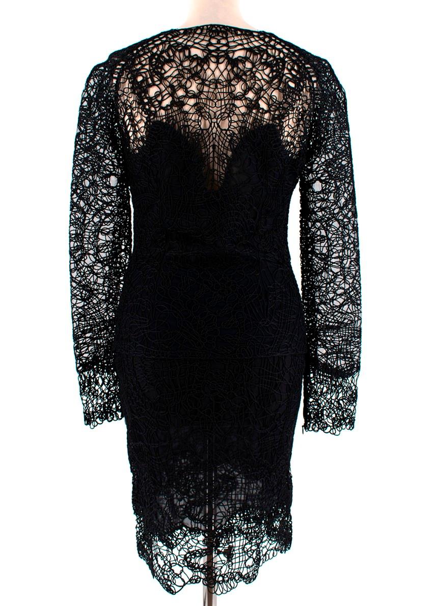 Tom Ford Black Crochet Top & Skirt - Size US 0-2 In Excellent Condition For Sale In London, GB