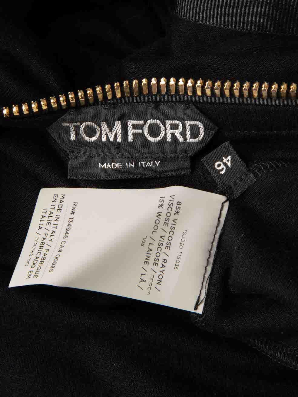 Women's Tom Ford Black Fine Knit Zipped Jacket Size XL For Sale
