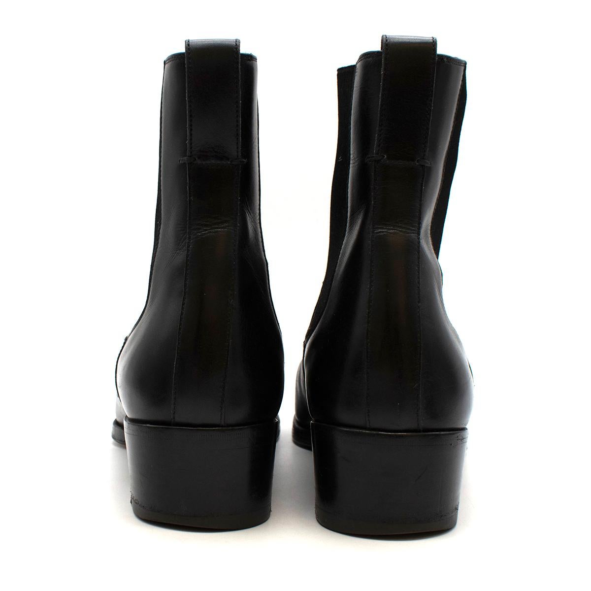 Tom Ford Bota de piel negra Gianni con puntera de chelsea - US size 9.5 Negro