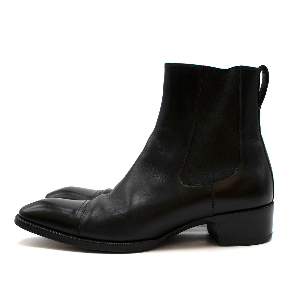 Tom Ford Bota de piel negra Gianni con puntera de chelsea - US size 9.5 en Excelente Estado en London, GB