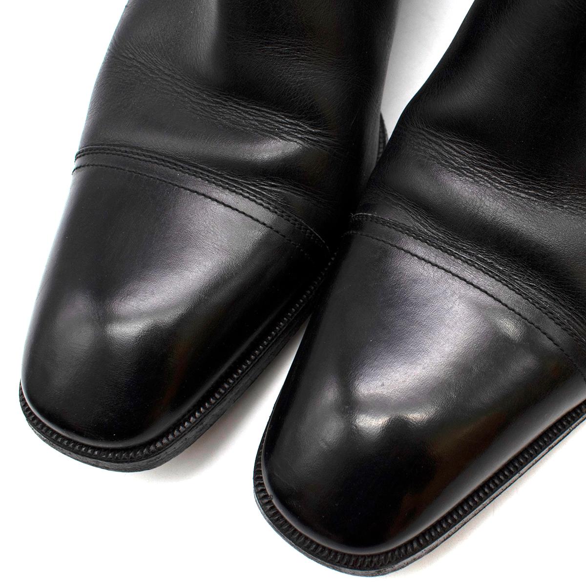De los hombres Tom Ford Bota de piel negra Gianni con puntera de chelsea - US size 9.5
