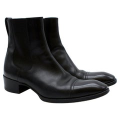 Tom Ford Black Gianni Leather Cap Toe Chelsea Boot - US size 9.5