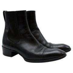 Tom Ford Schwarz Gianni Leder Cap Toe Chelsea Stiefel - US Größe 9,5