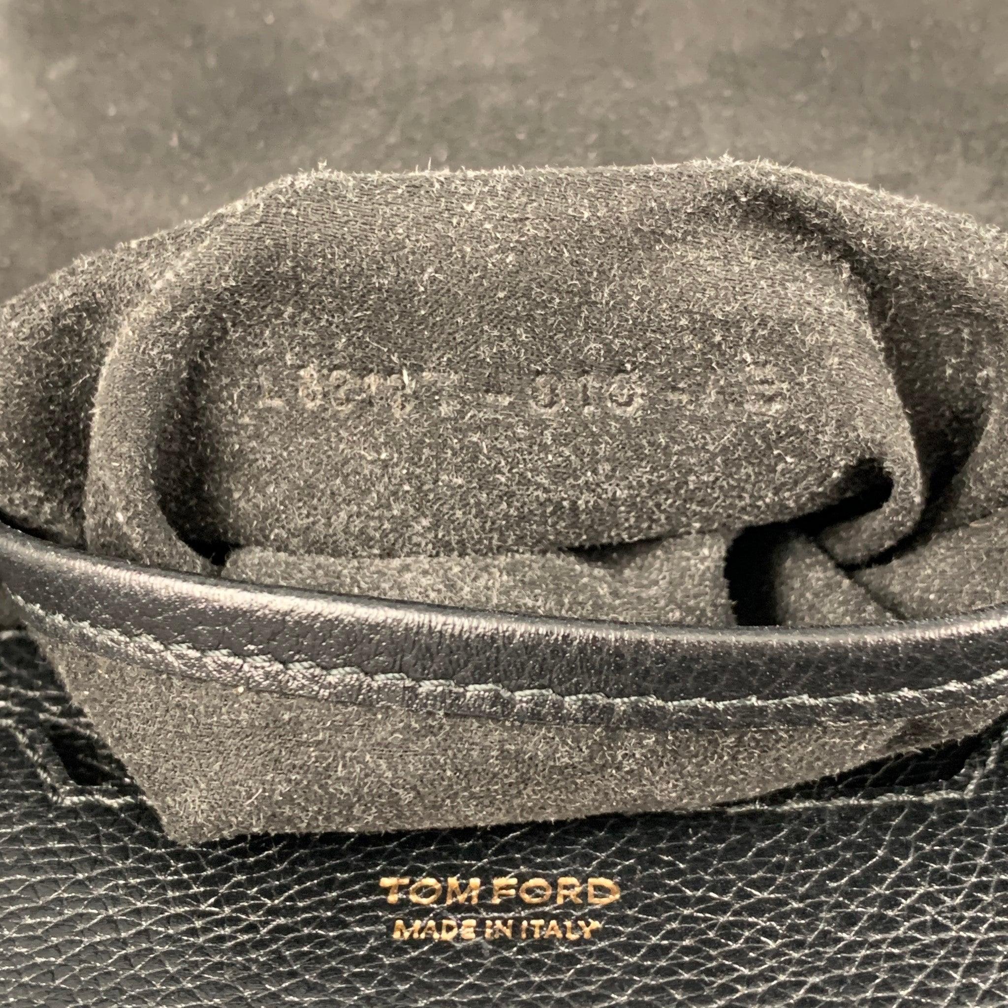 TOM FORD Black Gold Pebble Grain Leather Handbag 6