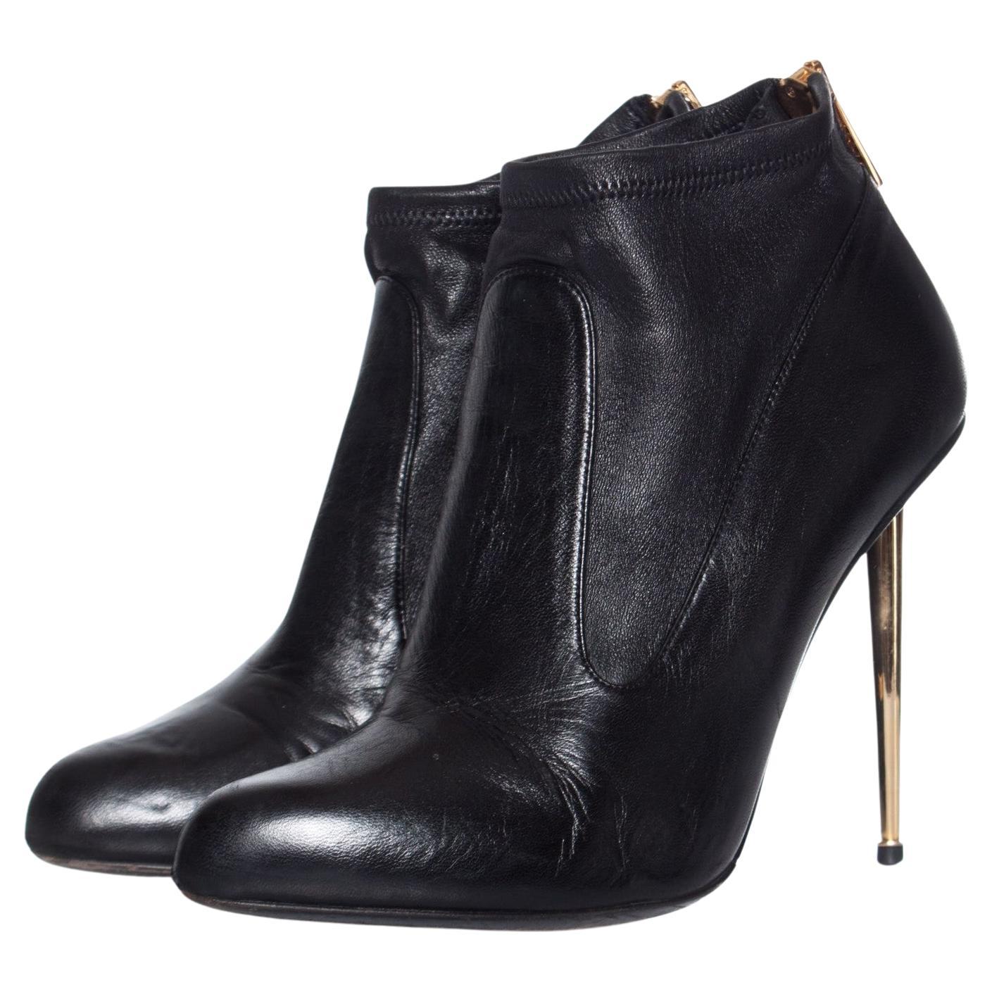 Tom Ford Botines de tacón de aguja de oro negro. en venta