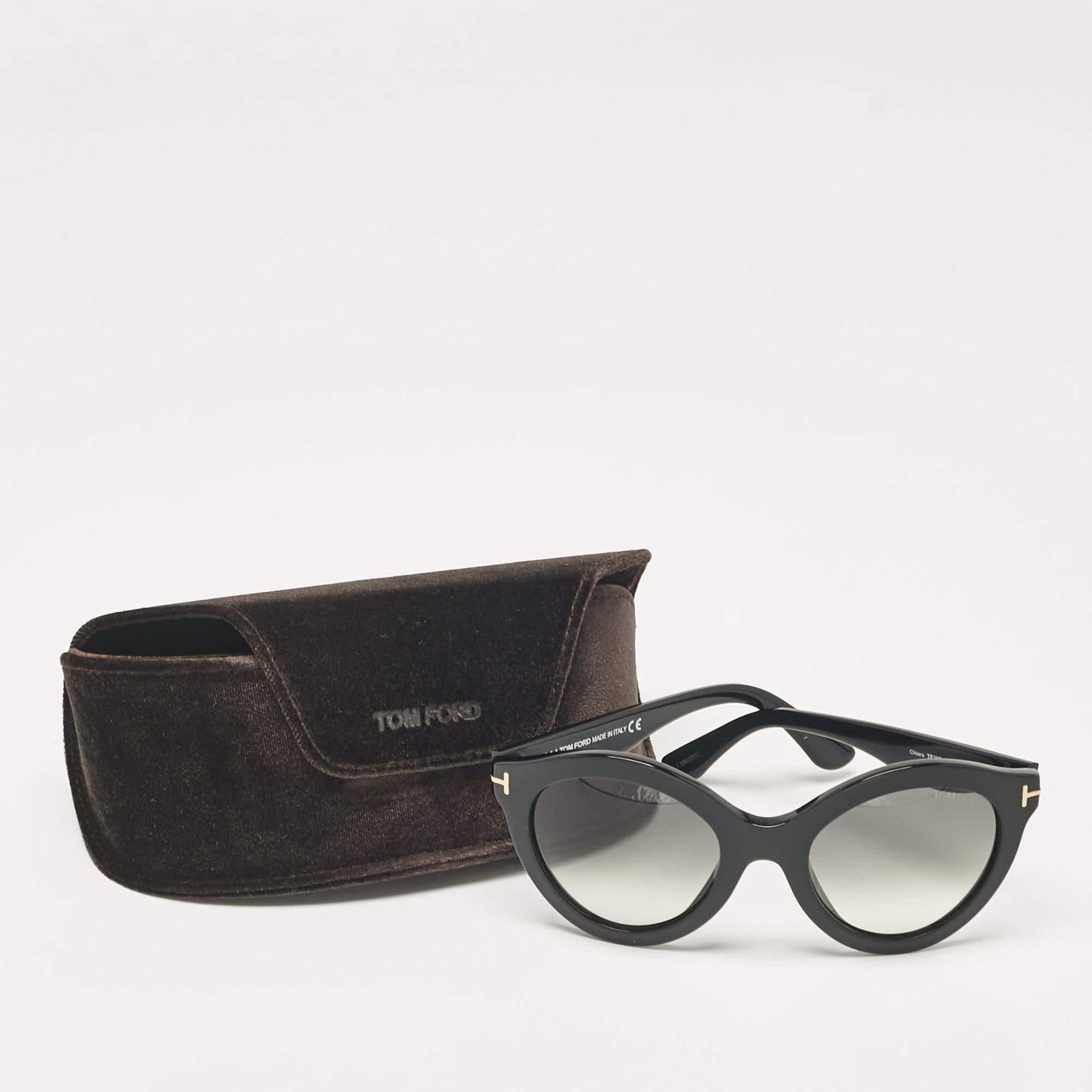 Women's Tom Ford Black Gradient Chiara TF359 Cat Eye Sunglasses