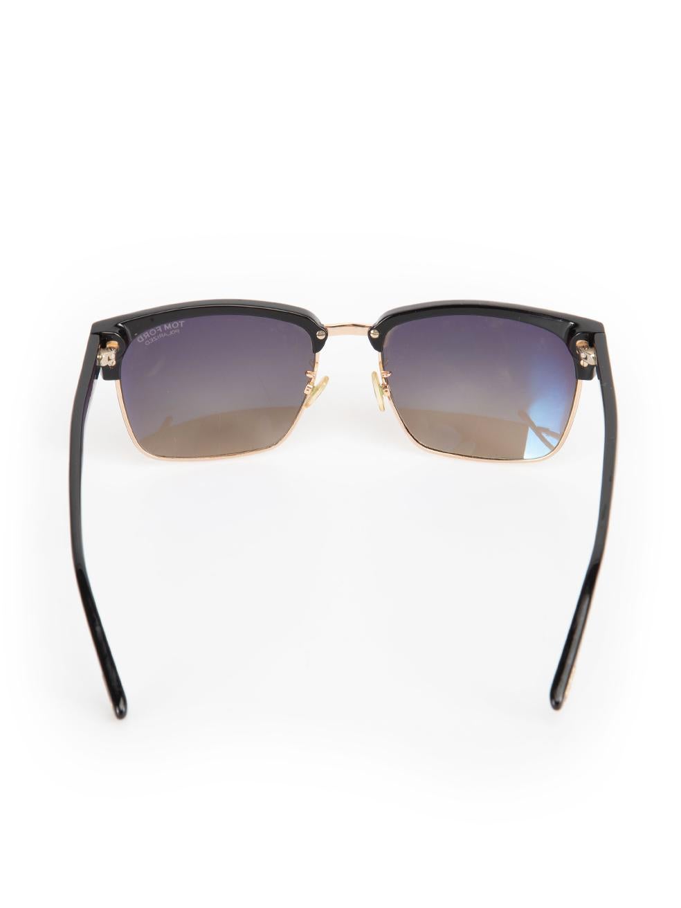 Tom Ford Black Gradient Square Frame Sunglasses In Good Condition For Sale In London, GB
