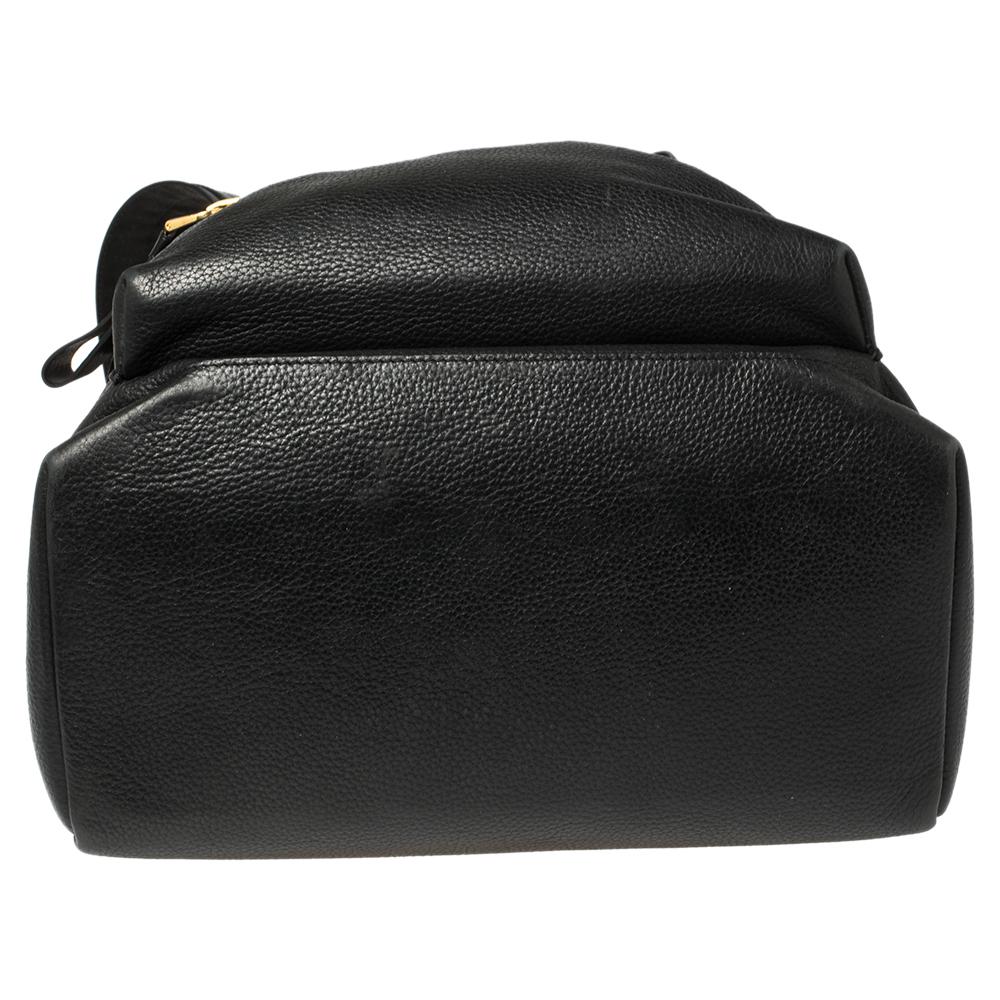 Tom Ford Black Grained Leather Buckley Backpack 3