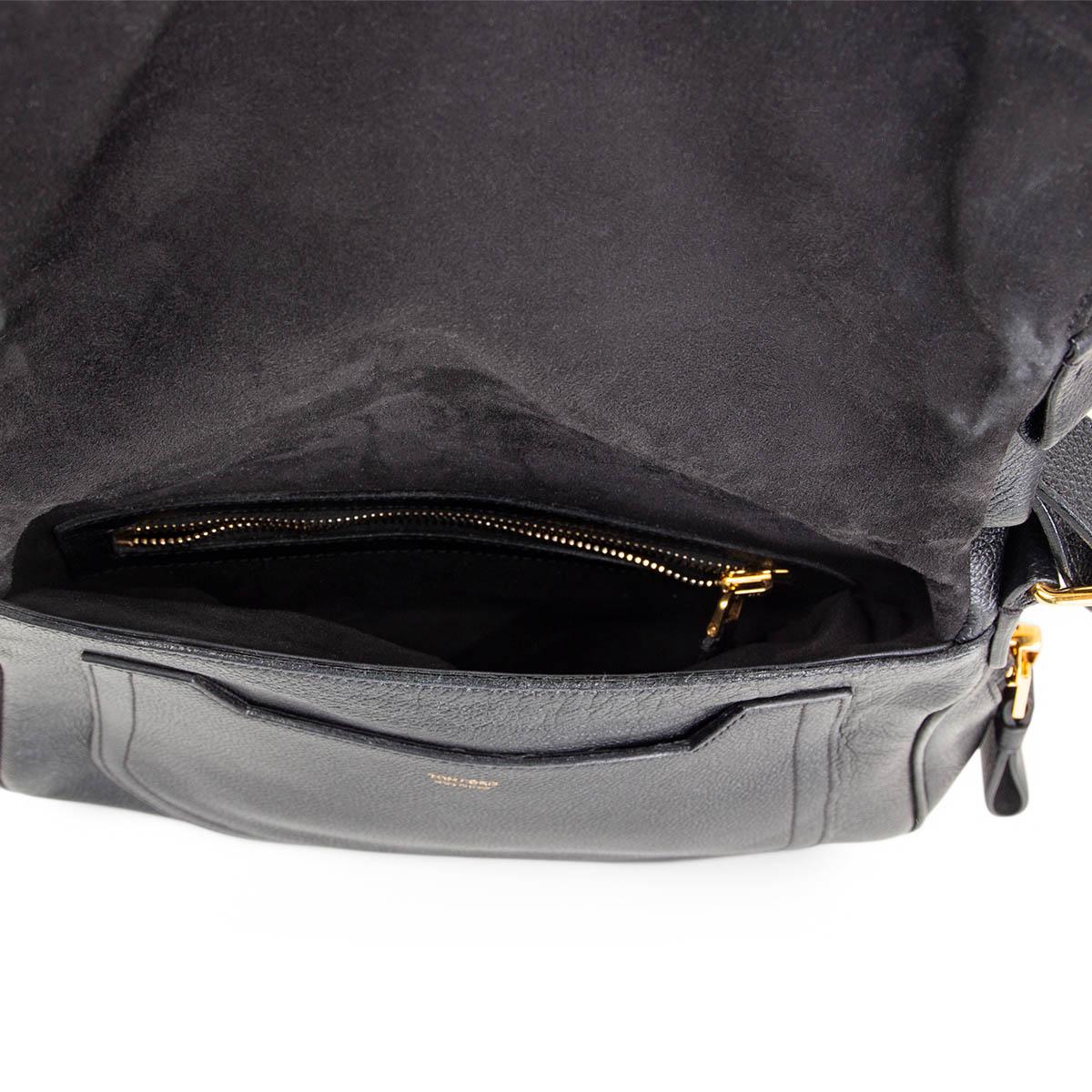 Women's TOM FORD black grained leather JENNIFER MEDIUM CROSSBODY Shoulder Bag
