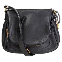 TOM FORD schwarz genarbtes Leder JENNIFER MEDIUM CROSSBODY Umhängetasche