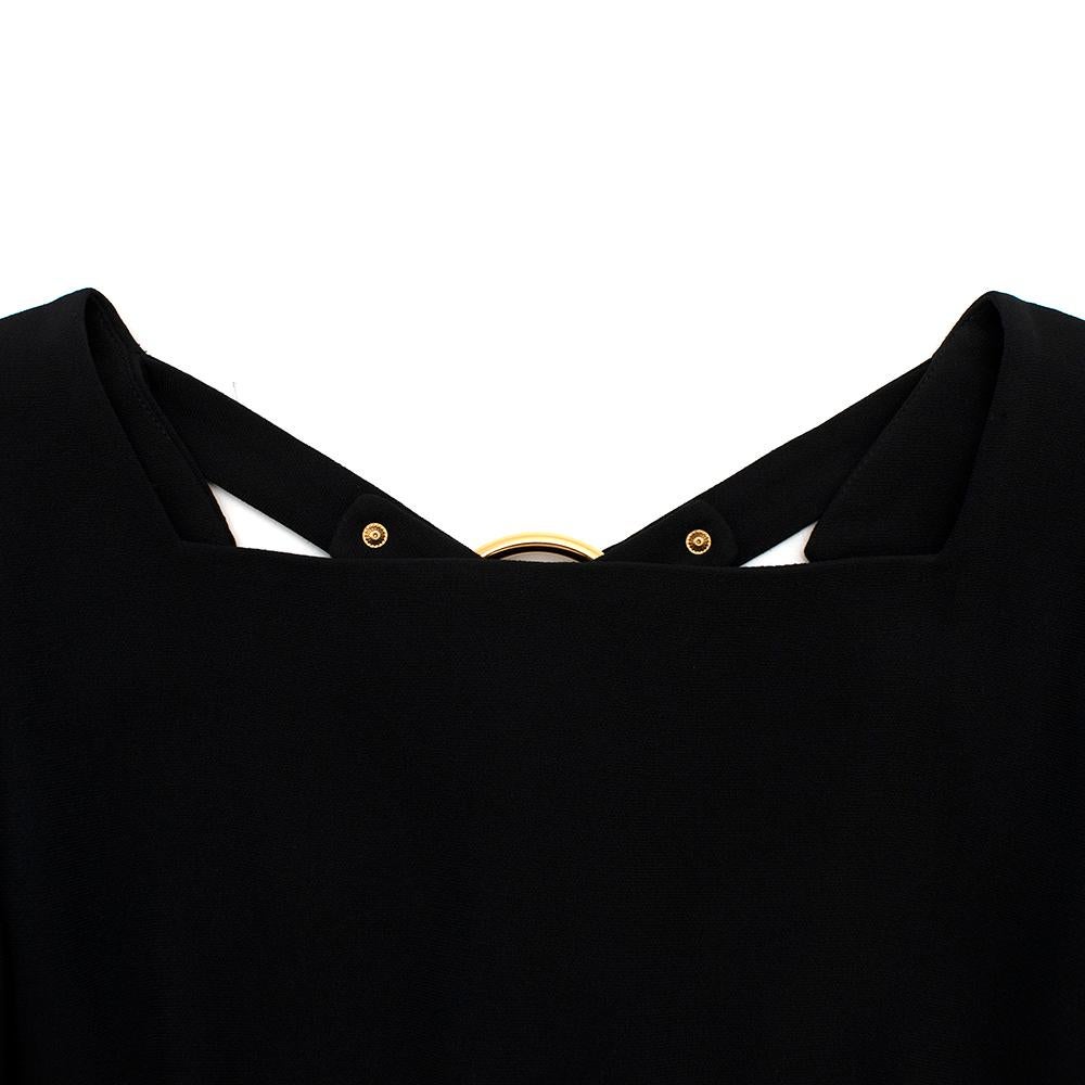 Tom Ford Black Keyhole Back Midi Fitted Dress - Size US 4 In Excellent Condition For Sale In London, GB