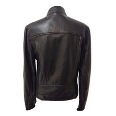 Tom Ford Women's Black Lambskin Jacket IT46 with Zip and Pockets