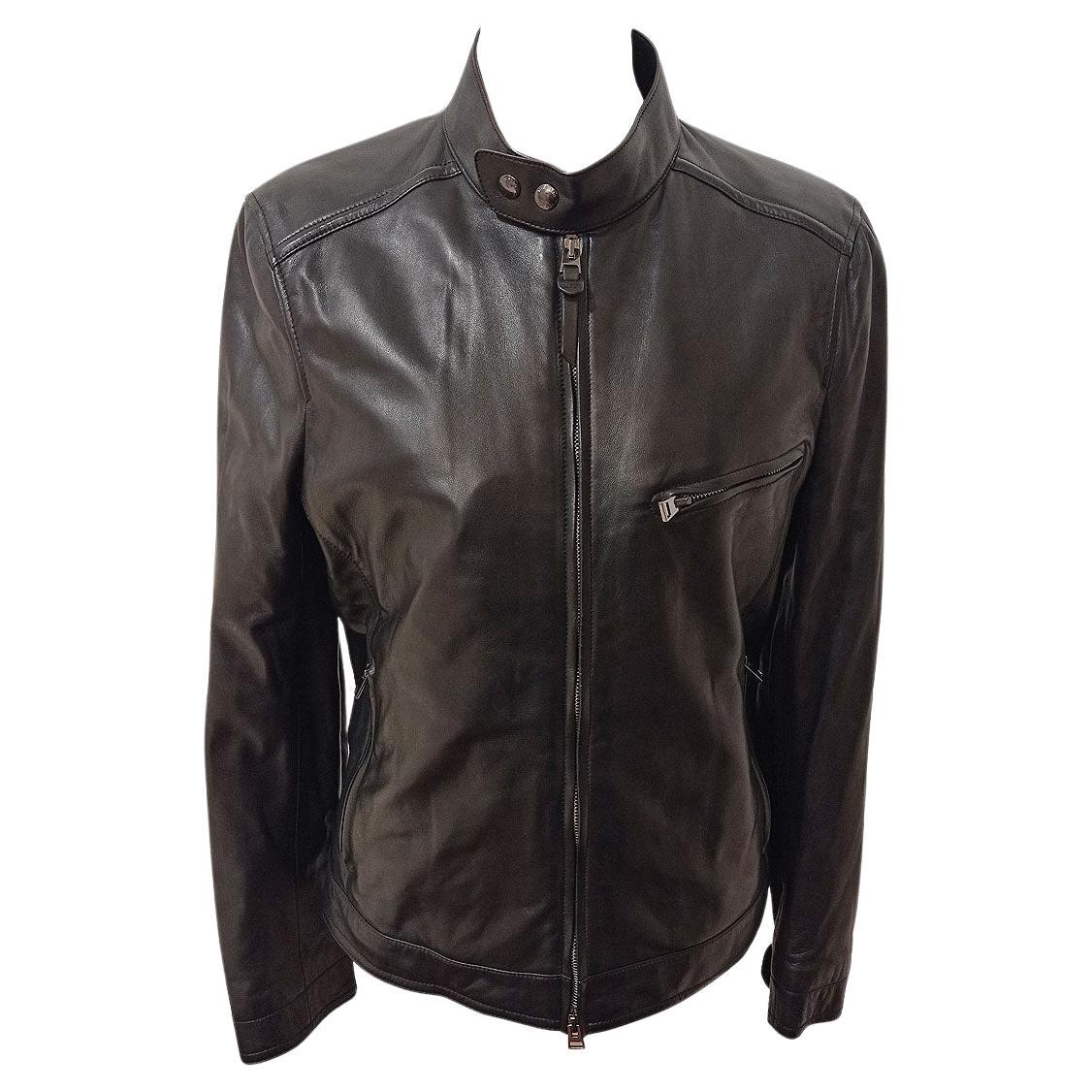 Tom Ford Black Lambskin Jacket IT46 For Sale