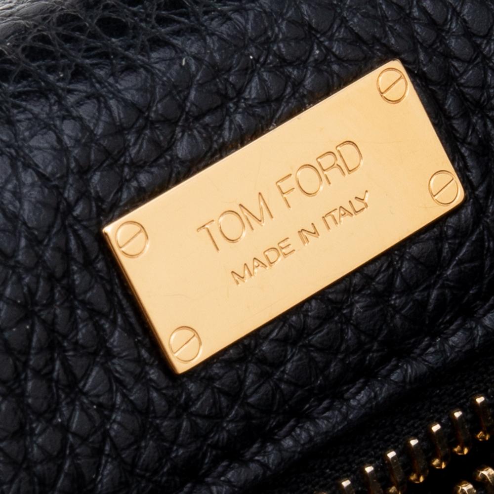 Tom Ford Black Leather Alix Zip and Padlock Crossbody Bag 2