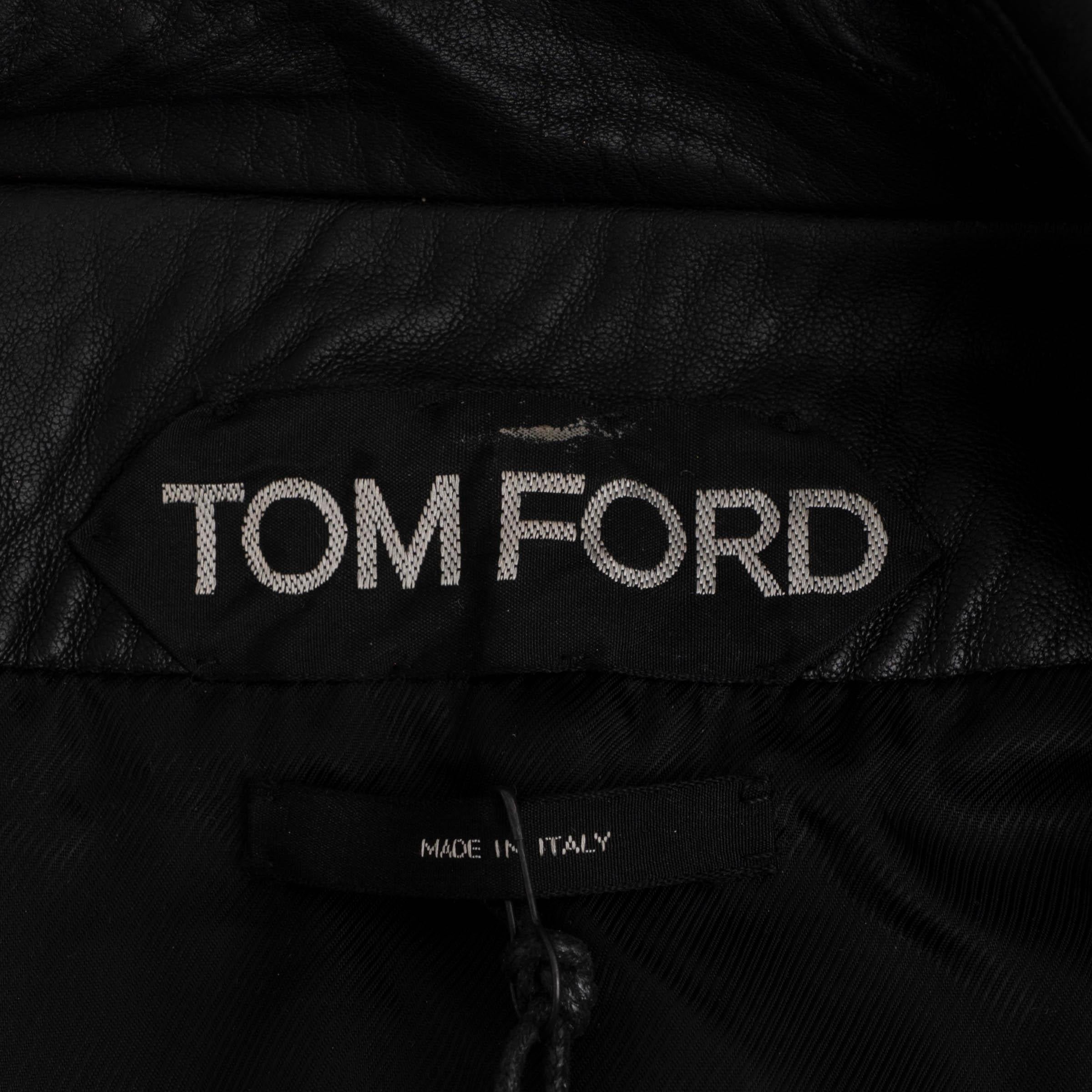 TOM FORD schwarzes Leder BIKER Jacke 40 S im Angebot 2