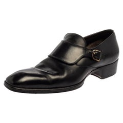 Tom Ford Black Leather Buckle Loafer Size 44.5