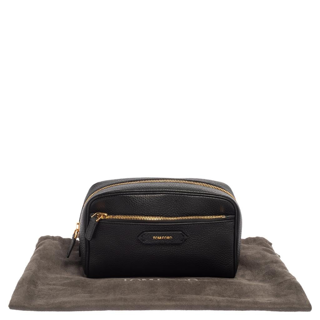 Tom Ford Black Leather Cosmetic Pouch 5