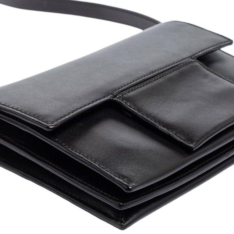 Tom Ford Black Leather Flap Crossbody Bag at 1stDibs