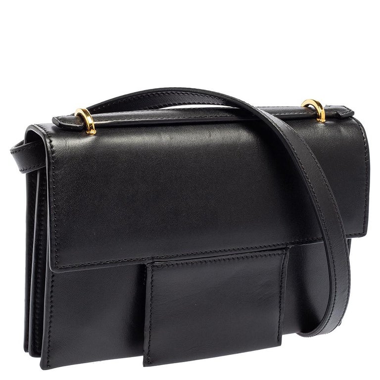 Tom Ford Black Leather Flap Crossbody Bag at 1stDibs
