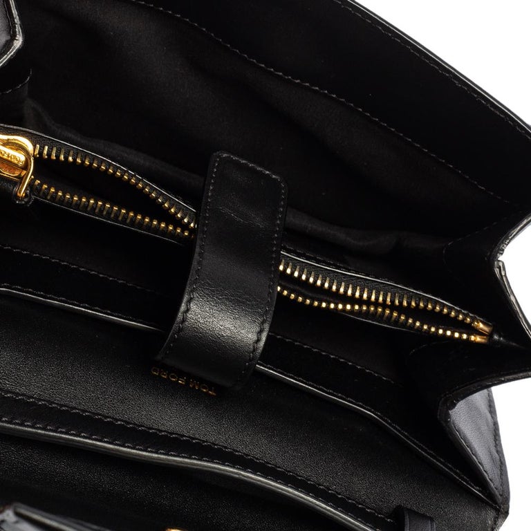 Tom Ford Black Leather Flap Crossbody Bag at 1stDibs