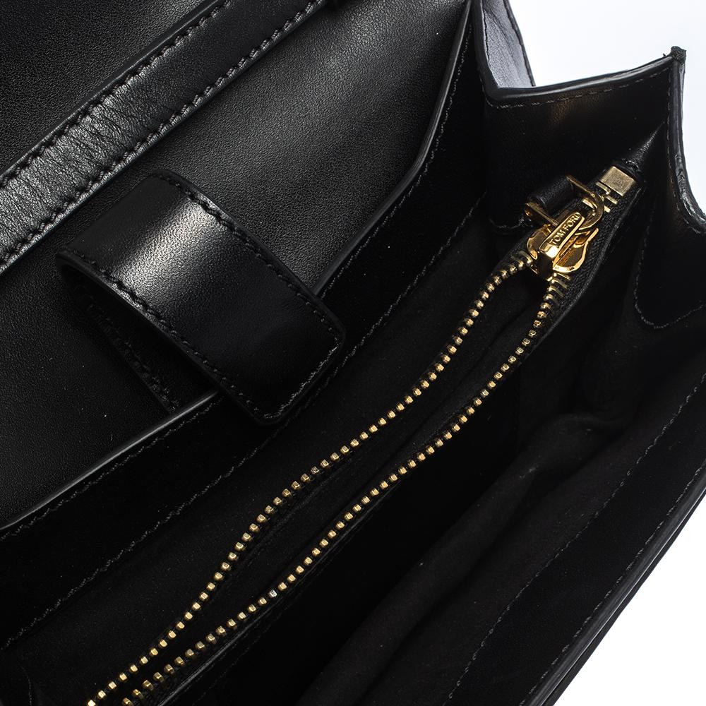Tom Ford Black Leather Flap Crossbody Bag 2