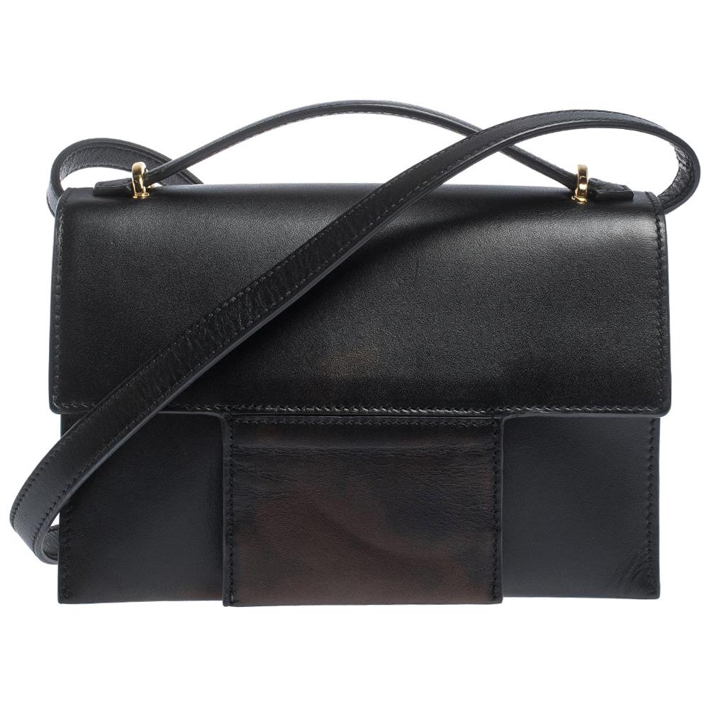 Tom Ford Black Leather Flap Crossbody Bag