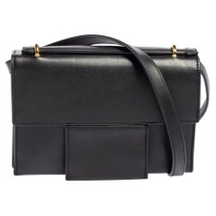 Tom Ford Black Leather Flap Crossbody Bag
