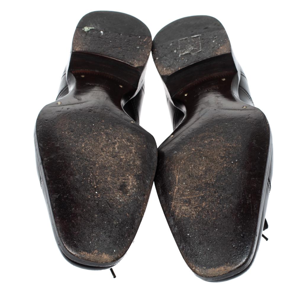 Men's Tom Ford Black Leather Gianni Cap Toe Oxfords Size 40