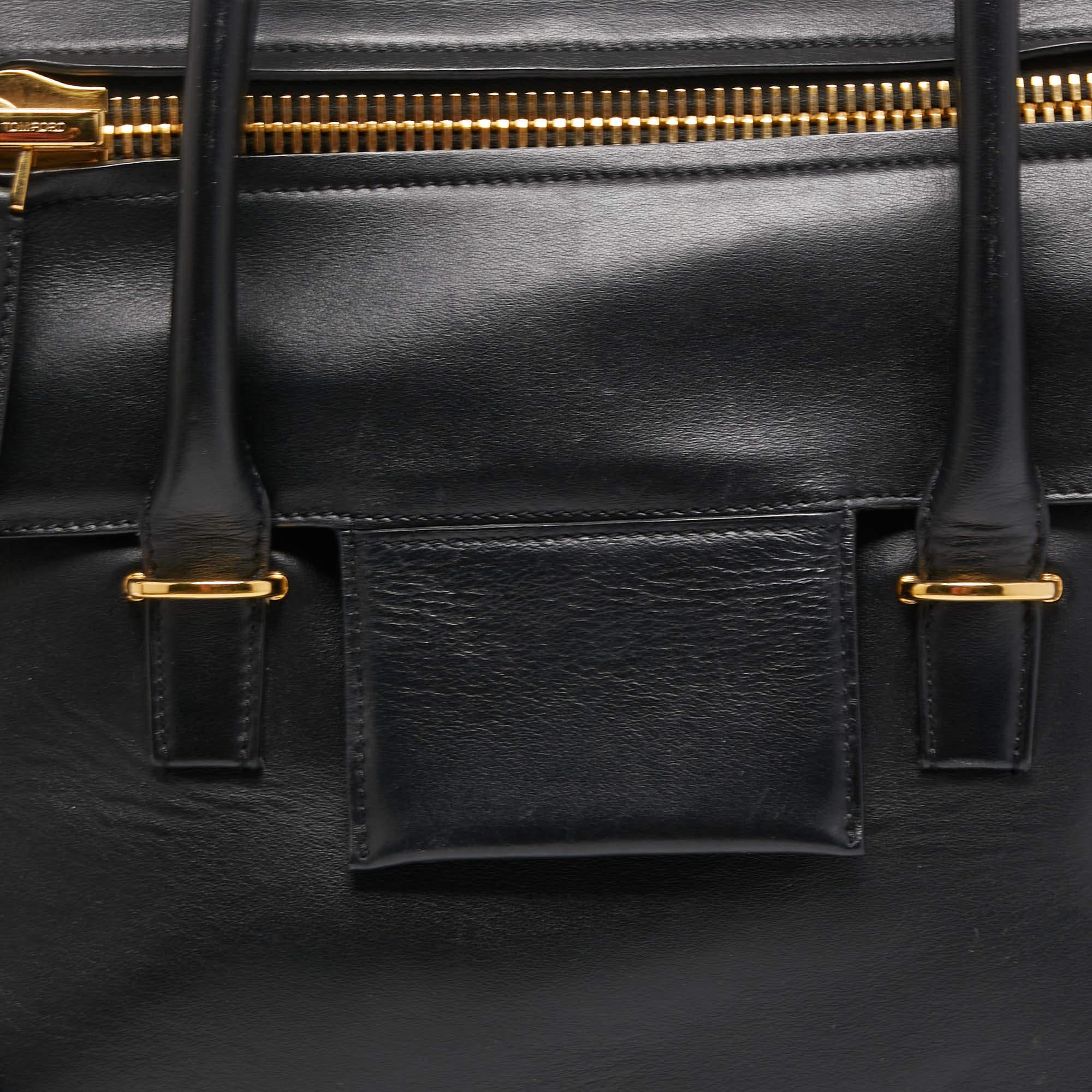 Tom Ford Black Leather Icon TF Tote 5