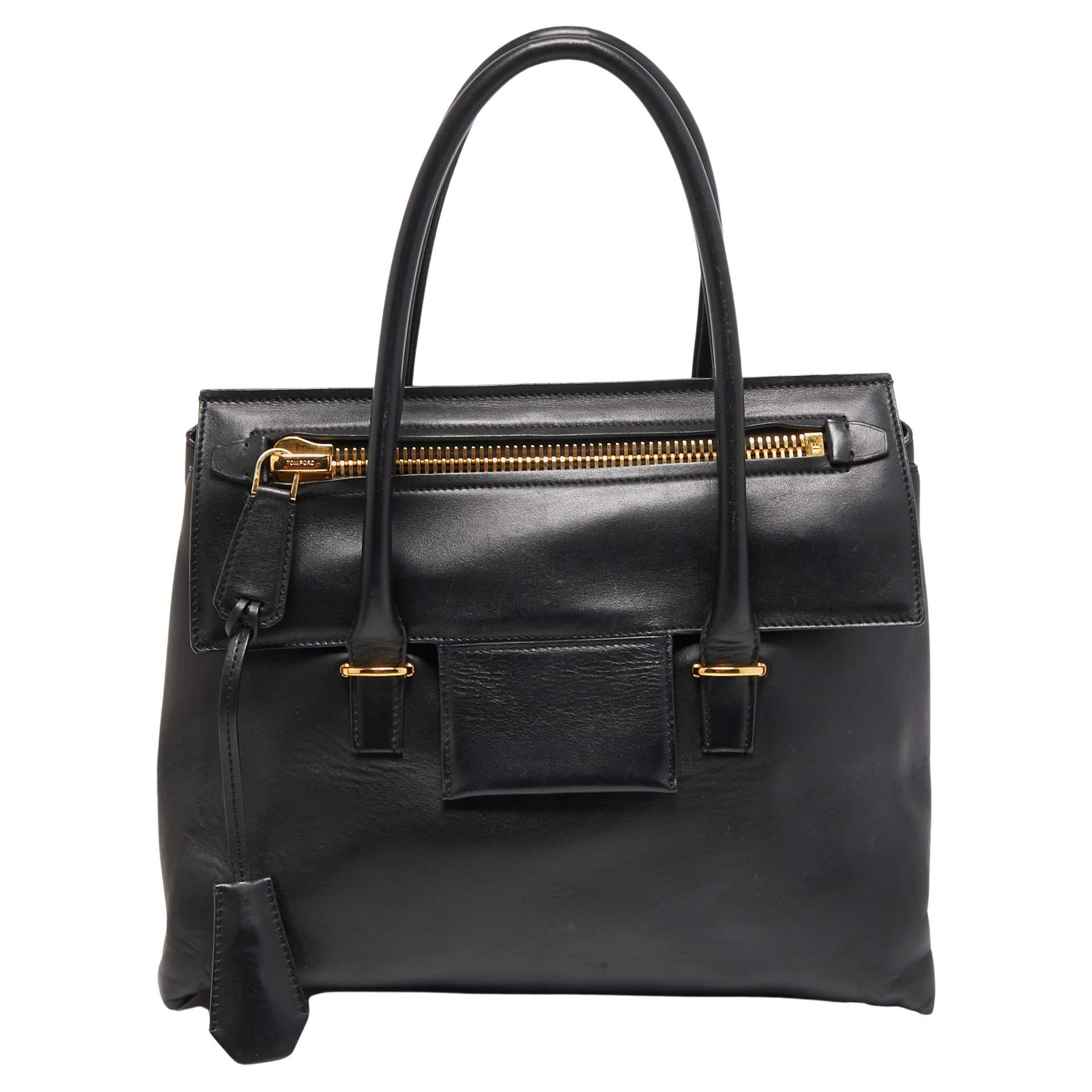 Tom Ford Black Leather Icon TF Tote