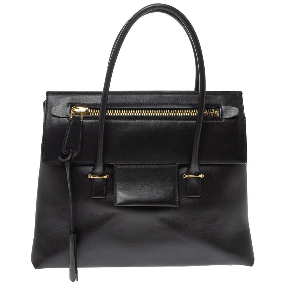 Tom Ford Black Leather Icon Tote