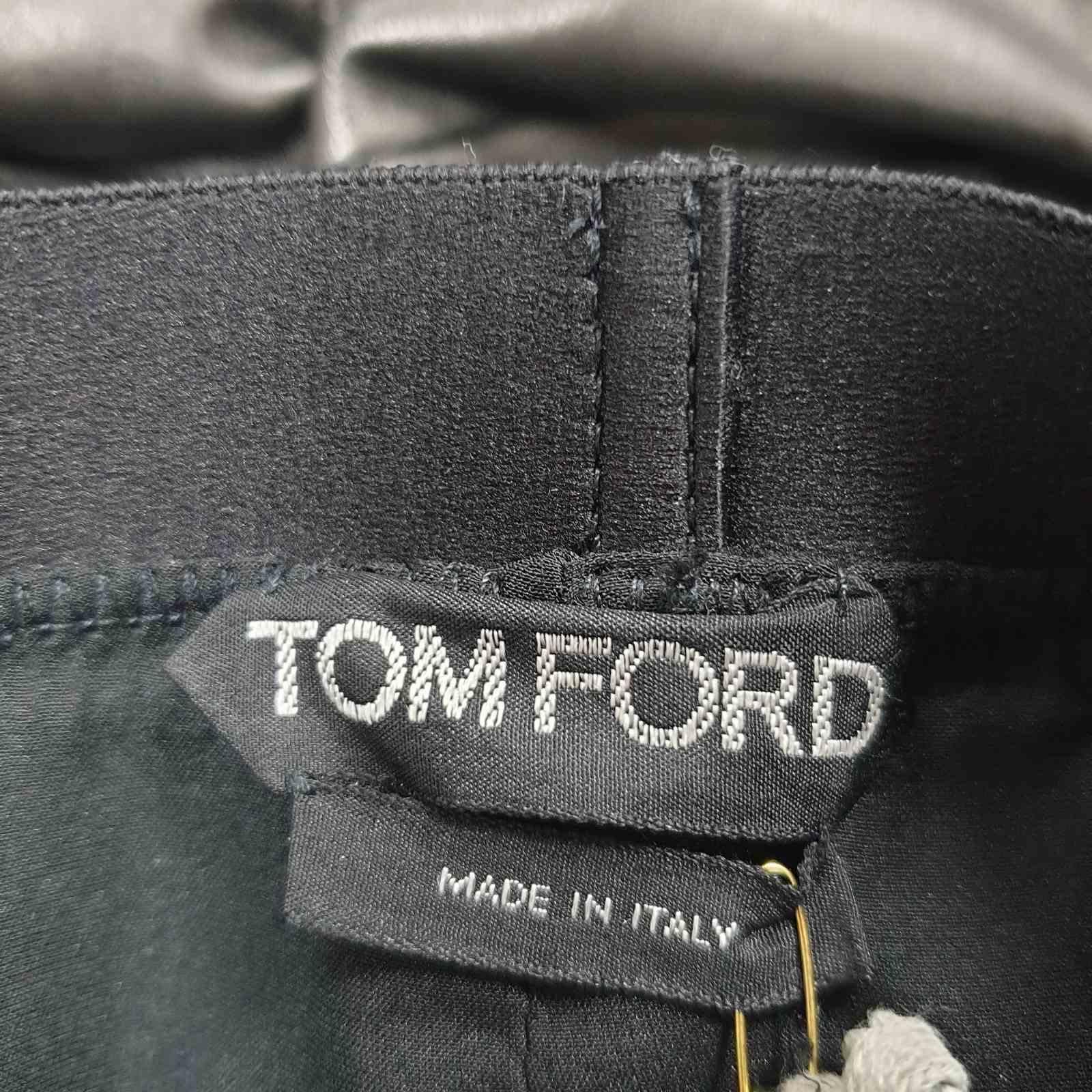 Tom Ford Black Leather Jacket Skirt Suit For Sale 6