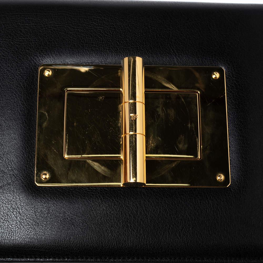 Tom Ford Black Leather Large Natalia Shoulder Bag 6