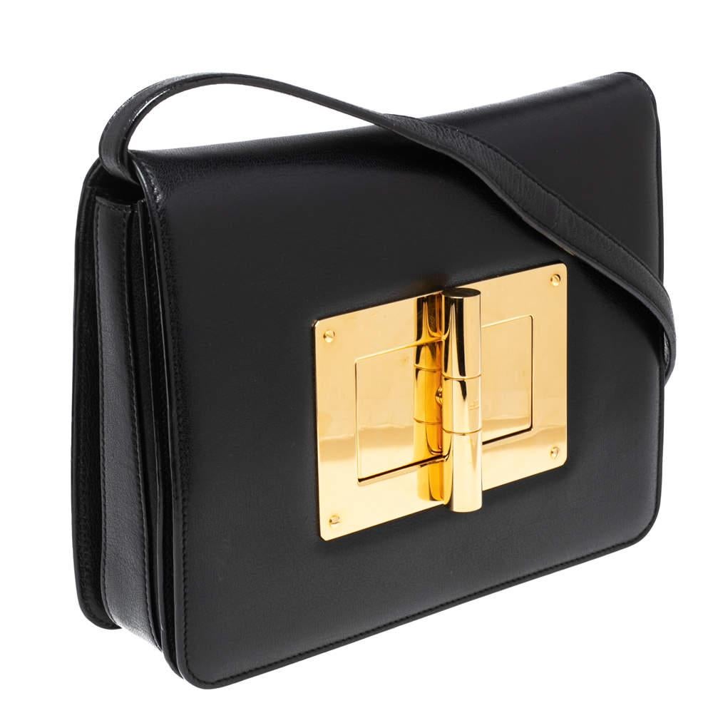 Women's Tom Ford Black Leather Large Natalia Shoulder Bag