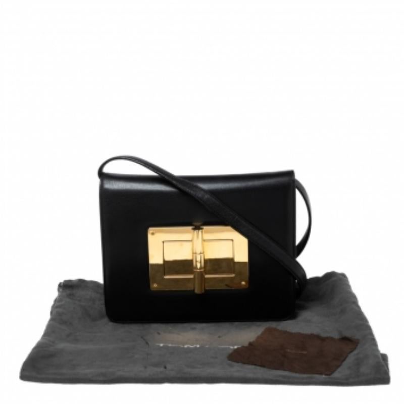 Tom Ford Borsa a spalla grande Natalia in pelle nera in vendita 4