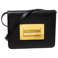 Tom Ford Black Leather Large Natalia Shoulder Bag