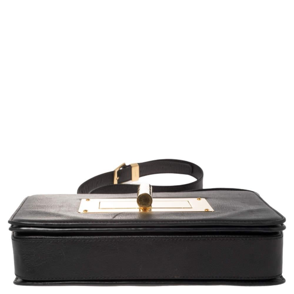 Tom Ford Black Leather Medium Natalia Shoulder Bag Pour femmes en vente